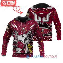 Tampa Bay Buccaneers Snoopy and Woodstock with Super Bowl Trophy Joe Cool Custom Hoodie