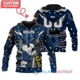Indianapolis Colts Snoopy and Woodstock with Super Bowl Trophy Joe Cool Custom Hoodie