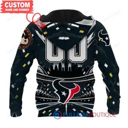 Houston Texans Snoopy and Woodstock with Super Bowl Trophy Joe Cool Custom Hoodie