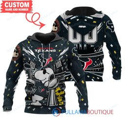 Houston Texans Snoopy and Woodstock with Super Bowl Trophy Joe Cool Custom Hoodie