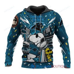 Carolina Panthers Snoopy and Woodstock with Super Bowl Trophy Joe Cool Custom Hoodie