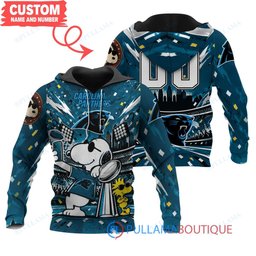 Carolina Panthers Snoopy and Woodstock with Super Bowl Trophy Joe Cool Custom Hoodie