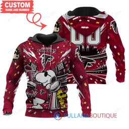 Atlanta Falcons Snoopy and Woodstock with Super Bowl Trophy Joe Cool Custom Hoodie