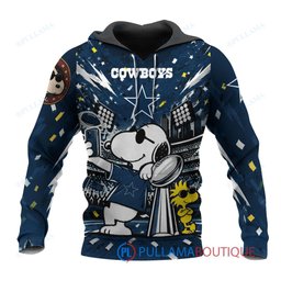Dallas Cowboys Snoopy and Woodstock with Super Bowl Trophy Joe Cool Custom Hoodie