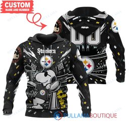 Pittsburgh Steelers Snoopy and Woodstock with Super Bowl Trophy Joe Cool Custom Hoodie