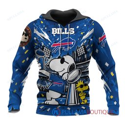 Buffalo Bills Snoopy and Woodstock with Super Bowl Trophy Joe Cool Custom Hoodie