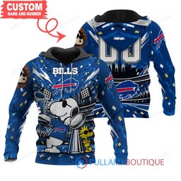 Buffalo Bills Snoopy and Woodstock with Super Bowl Trophy Joe Cool Custom Hoodie