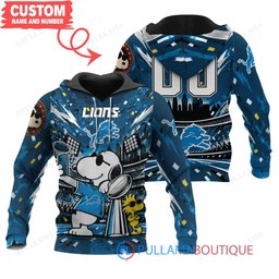 Detroit Lions Snoopy and Woodstock with Super Bowl Trophy Joe Cool Custom Hoodie