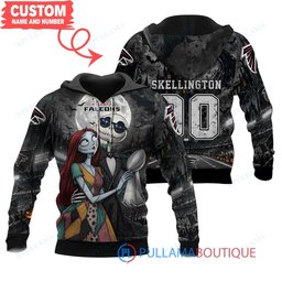 Atlanta Falcons Jack Skellington and Sally with Super Bowl Trophy Moonlit Stadium Custom Hoodie