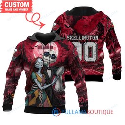 Tampa Bay Buccaneers Jack Skellington and Sally with Super Bowl Trophy Moonlit Stadium Custom Hoodie