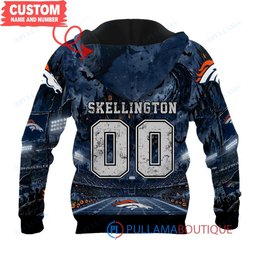 Denver Broncos Jack Skellington and Sally with Super Bowl Trophy Moonlit Stadium Custom Hoodie