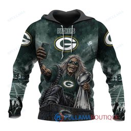 Green Bay Packers Iron Maiden with Super Bowl Trophy Stadium Poster Custom Hoodie