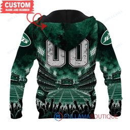 New York Jets Iron Maiden with Super Bowl Trophy Stadium Poster Custom Hoodie