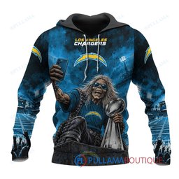 Los Angeles Chargers Iron Maiden with Super Bowl Trophy Stadium Poster Custom Hoodie