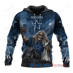 Dallas Cowboys Iron Maiden with Super Bowl Trophy Stadium Poster Custom Hoodie