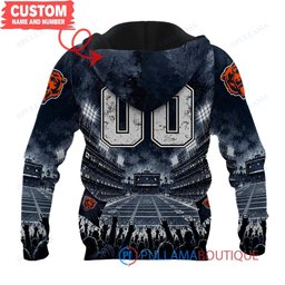 Chicago Bears Iron Maiden with Super Bowl Trophy Stadium Poster Custom Hoodie