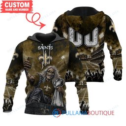 New Orleans Saints Iron Maiden with Super Bowl Trophy Stadium Poster Custom Hoodie