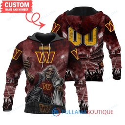 Washington Commanders Iron Maiden with Super Bowl Trophy Stadium Poster Custom Hoodie