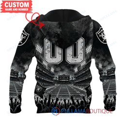 Las Vegas Raiders Iron Maiden with Super Bowl Trophy Stadium Poster Custom Hoodie