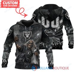 Las Vegas Raiders Iron Maiden with Super Bowl Trophy Stadium Poster Custom Hoodie