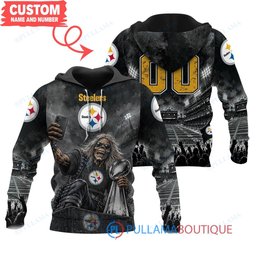 Pittsburgh Steelers Iron Maiden with Super Bowl Trophy Stadium Poster Custom Hoodie