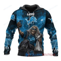 Detroit Lions Iron Maiden with Super Bowl Trophy Stadium Poster Custom Hoodie
