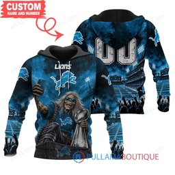 Detroit Lions Iron Maiden with Super Bowl Trophy Stadium Poster Custom Hoodie