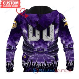 Minnesota Vikings Iron Maiden with Super Bowl Trophy Stadium Poster Custom Hoodie