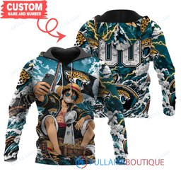 Jacksonville Jaguars Luffy One Piece with Super Bowl Trophy Custom Hoodie