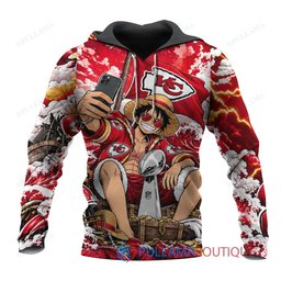 Kansas City Chiefs Luffy One Piece with Super Bowl Trophy Custom Hoodie