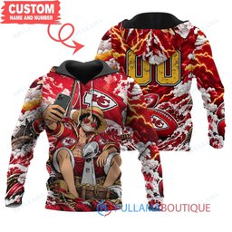 Kansas City Chiefs Luffy One Piece with Super Bowl Trophy Custom Hoodie