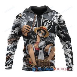 Las Vegas Raiders Luffy One Piece with Super Bowl Trophy Custom Hoodie
