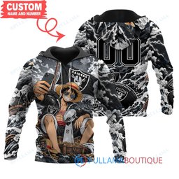Las Vegas Raiders Luffy One Piece with Super Bowl Trophy Custom Hoodie