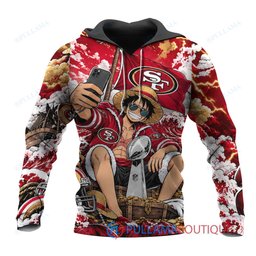 San Francisco 49ers Luffy One Piece with Super Bowl Trophy Custom Hoodie
