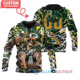 Green Bay Packers Luffy One Piece with Super Bowl Trophy Custom Hoodie