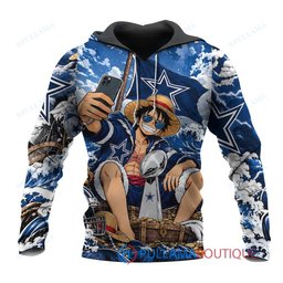 Dallas Cowboys Luffy One Piece with Super Bowl Trophy Custom Hoodie