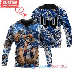 Dallas Cowboys Luffy One Piece with Super Bowl Trophy Custom Hoodie