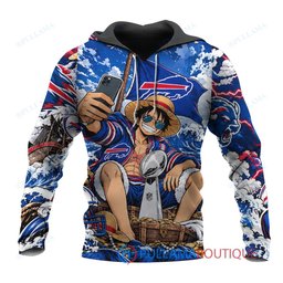 Buffalo Bills Luffy One Piece with Super Bowl Trophy Custom Hoodie