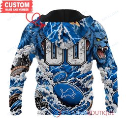 Detroit Lions Luffy One Piece with Super Bowl Trophy Custom Hoodie