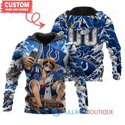 Indianapolis Colts Luffy One Piece with Super Bowl Trophy Custom Hoodie