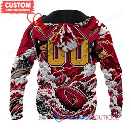 Arizona Cardinals Luffy One Piece with Super Bowl Trophy Custom Hoodie
