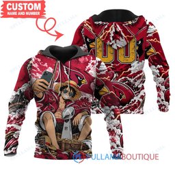 Arizona Cardinals Luffy One Piece with Super Bowl Trophy Custom Hoodie