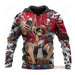 Tampa Bay Buccaneers Luffy One Piece with Super Bowl Trophy Custom Hoodie