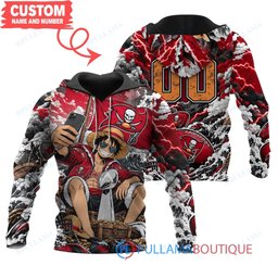 Tampa Bay Buccaneers Luffy One Piece with Super Bowl Trophy Custom Hoodie