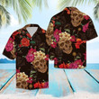 Skull Flower Aloha Hawaiian Shirt Colorful Short Sleeve Summer Beach Casual Shirt For Men And Women