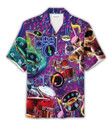 Colorful Neon Light Drum Aloha Hawaiian Shirt Colorful Short Sleeve Summer Beach Casual Shirt For Men And Women