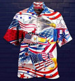 Eagle American Flag Aloha Hawaiian Shirt Colorful Short Sleeve Summer Beach Casual Shirt For Men And Women