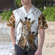 Giraffe Family Aloha Hawaiian Shirt Colorful Short Sleeve Summer Beach Casual Shirt For Men And Women