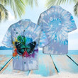 Butterfly Blue Tie Dye Aloha Hawaiian Shirt Colorful Short Sleeve Summer Beach Casual Shirt For Men And Women