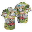 Happy Camping Car Summer Aloha Hawaiian Shirt Colorful Short Sleeve Summer Beach Casual Shirt For Men And Women